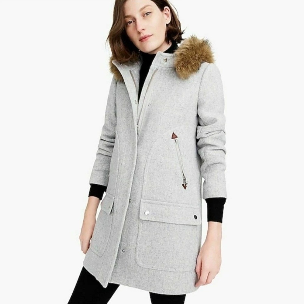 J. Crew - Chateau Parka Italian Stadium Cloth Wool Coat - Heather Dusk (Gray)
